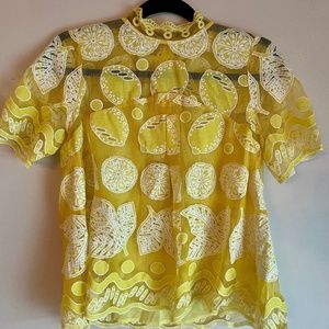 Like New Anthropologie Lemon Blouse size 6